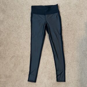 Athleta High-Waist Faux Leather Front Black Active Leggings